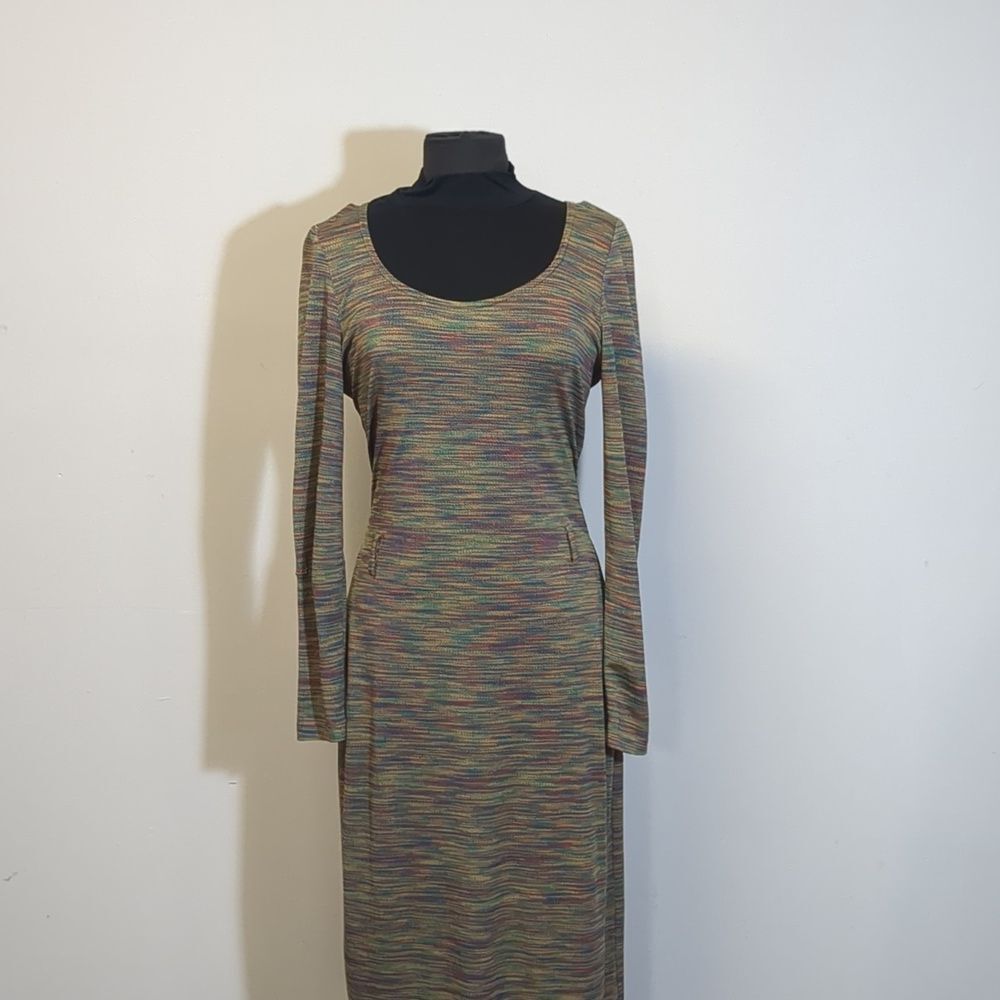Vintage Muted Rainbow Maxi Dress Size S